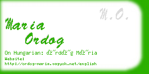 maria ordog business card